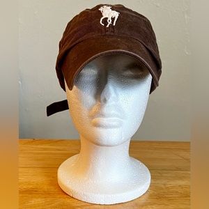 Polo Ralph Lauren Big Pony Chino Ball Cap Brown and White